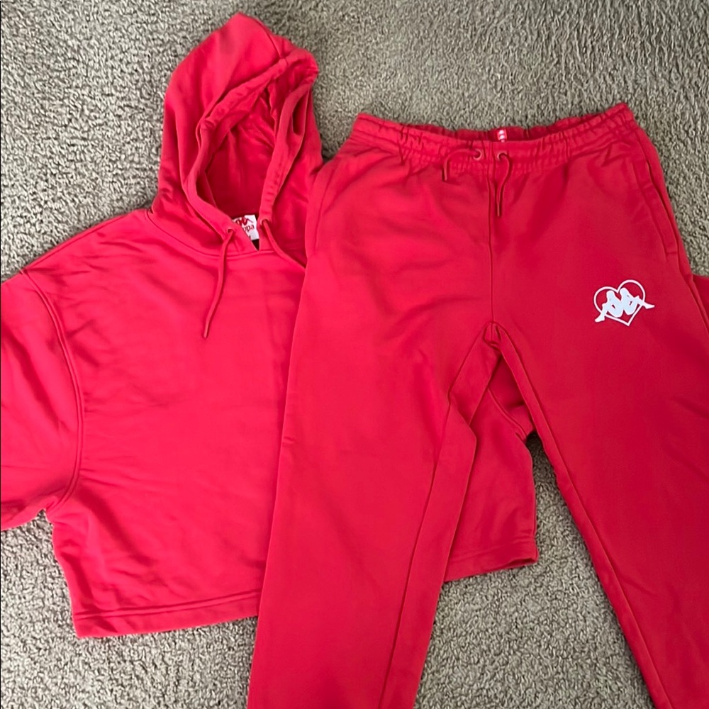 Kappa Red Sweatpants with Signature Logo